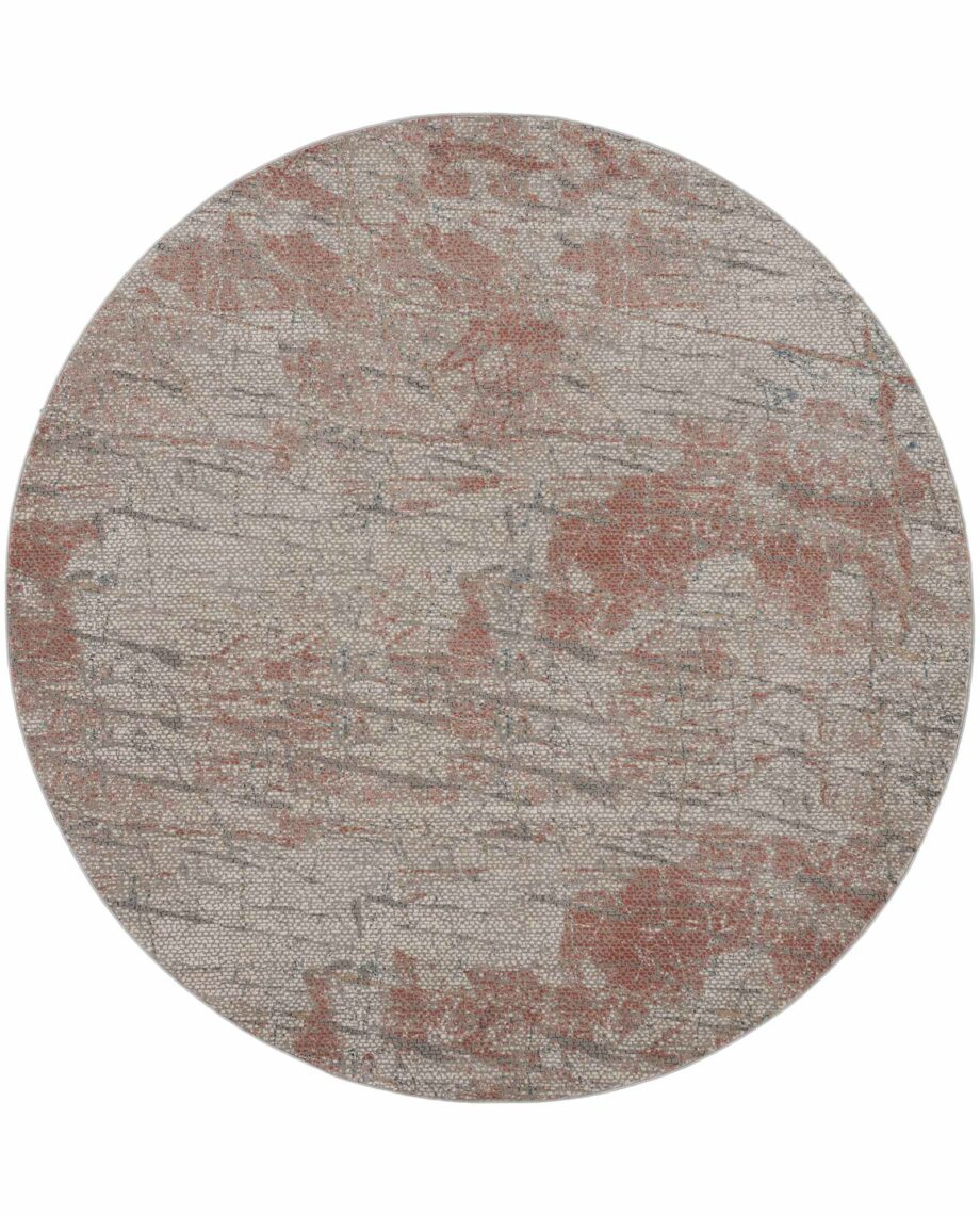Nourison rug Rustic Textures RUS15 LGYRS LIGHT GREY RUST 8XRND 099446836151