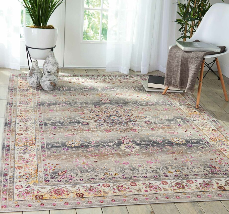 Nourison rug Vintage Kashan VKA01 GREY 5x7 099446455116 interior 4