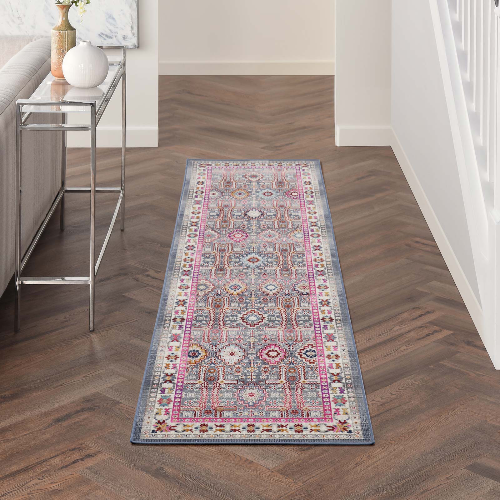 Nourison rug Vintage Kashan VKA05 GYMTC GREY MULTICOLOR 2×8 099446811813 interior