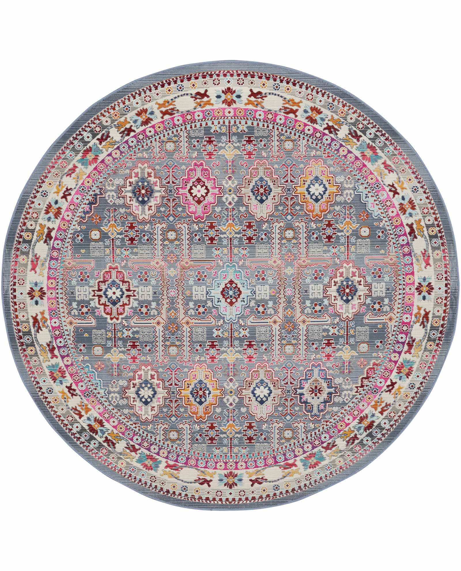 Nourison rug Vintage Kashan VKA05 GYMTC GREY MULTICOLOR 6xRND 099446811844