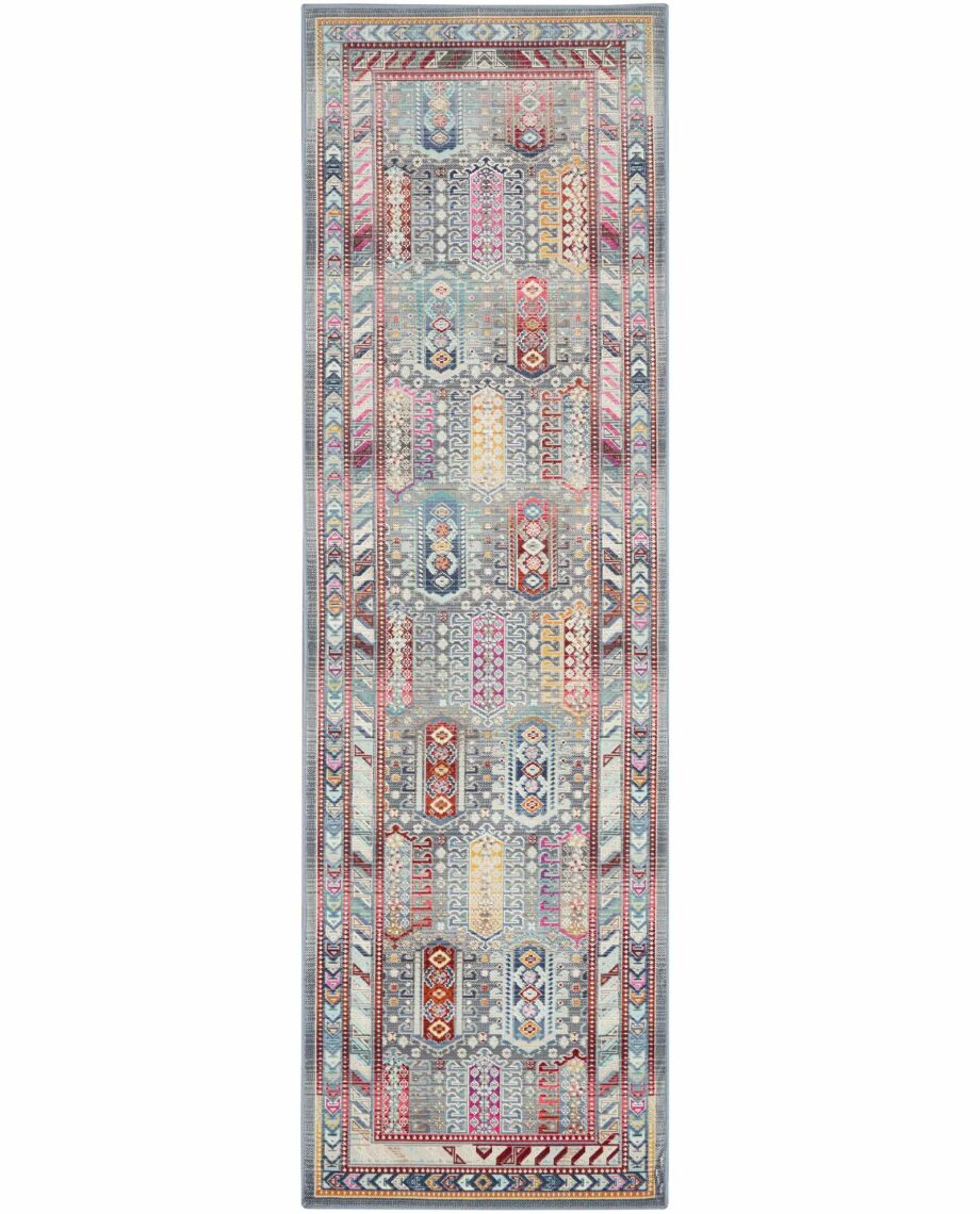 Nourison rug Vintage Kashan VKA06 GYMTC GREY MULTICOLOR 2x8 099446811929