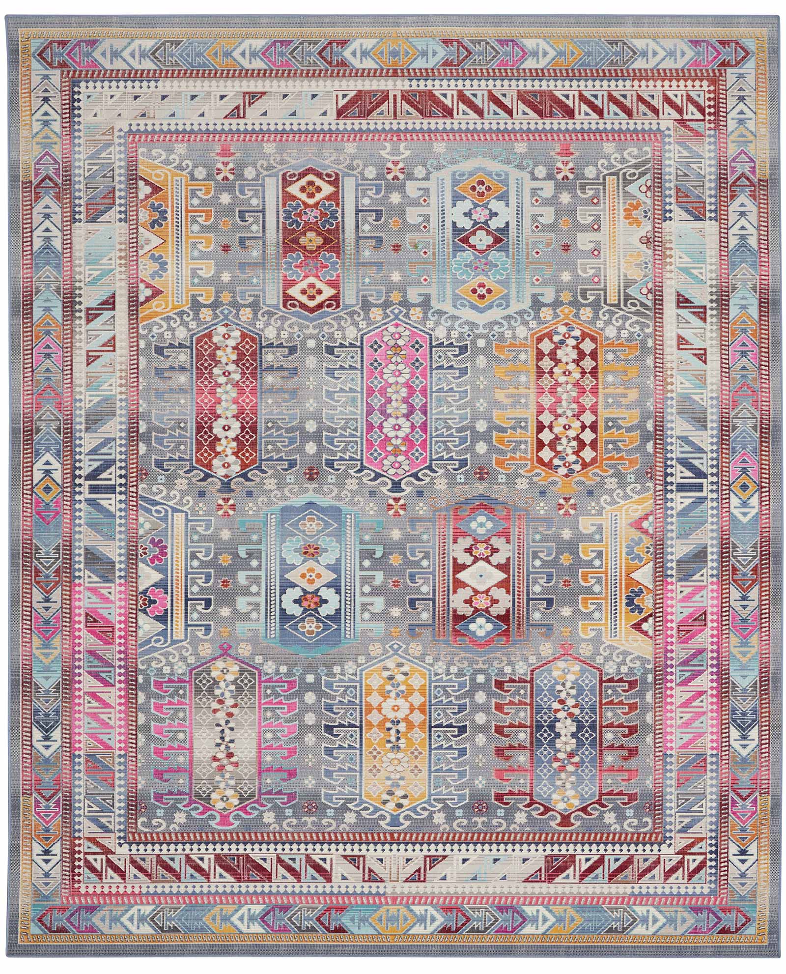 Nourison rug Vintage Kashan VKA06 GYMTC GREY MULTICOLOR 8×10 099446811998