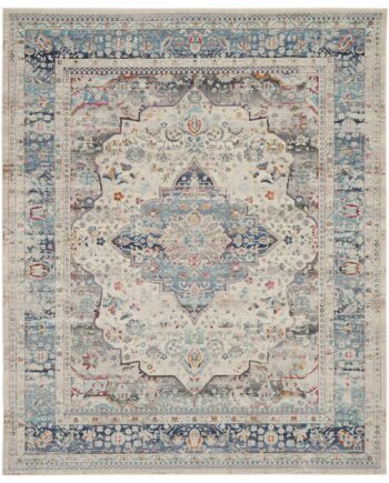 Nourison rug Vintage Kashan VKA07 IVBLU IVORY BLUE 8x10 099446812117