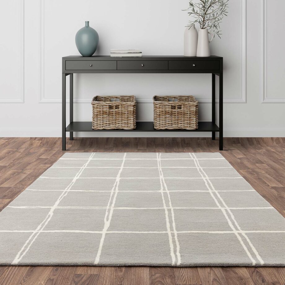 Asiatic rug Albany Grid Grey interior square