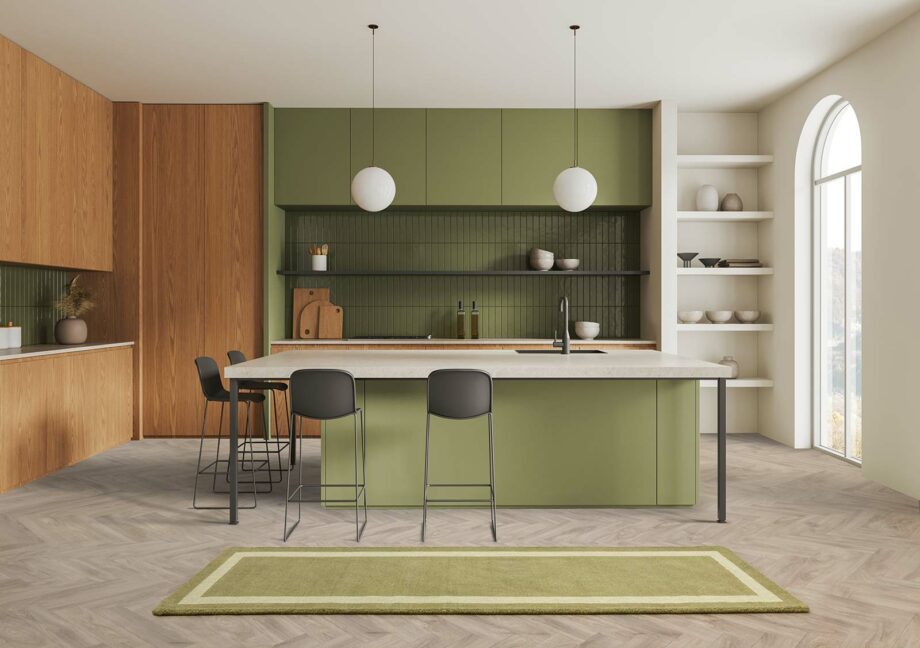 Asiatic rug Albi Green runner interior