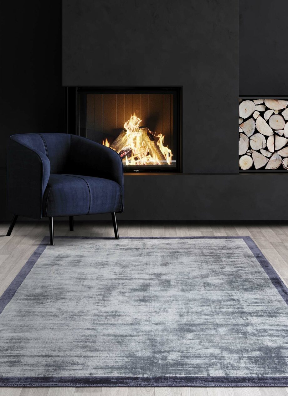Asiatic rug Blade Border Airforce 06 Navy interior