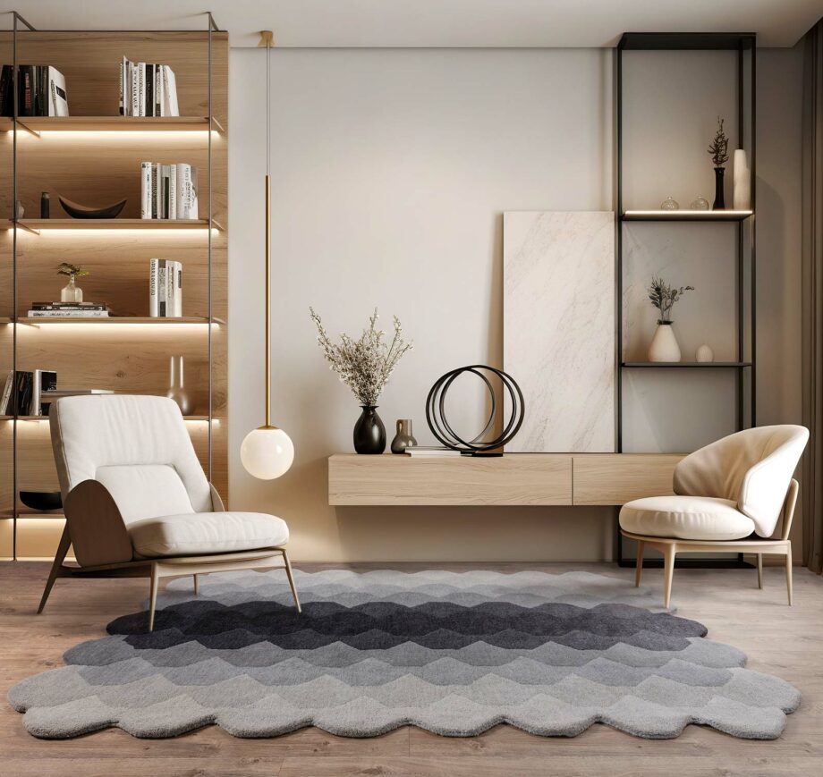 Asiatic rug Hive Charcoal interior