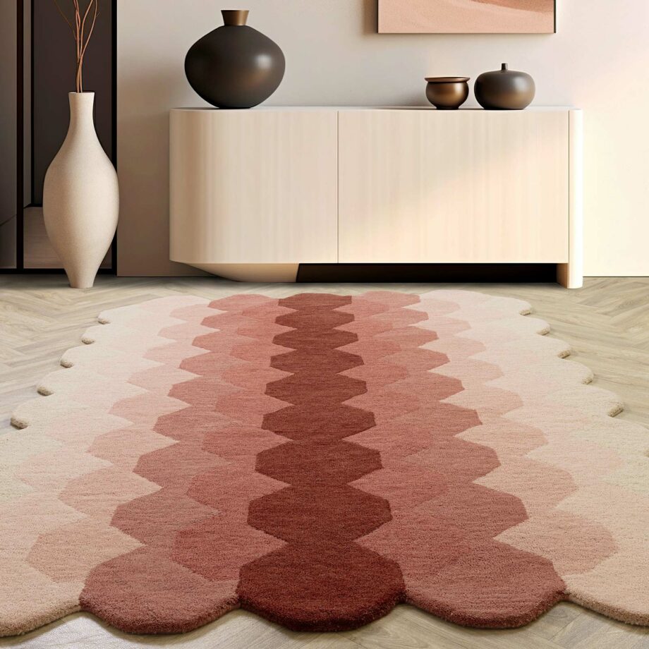 Asiatic rug Hive Pink interior square