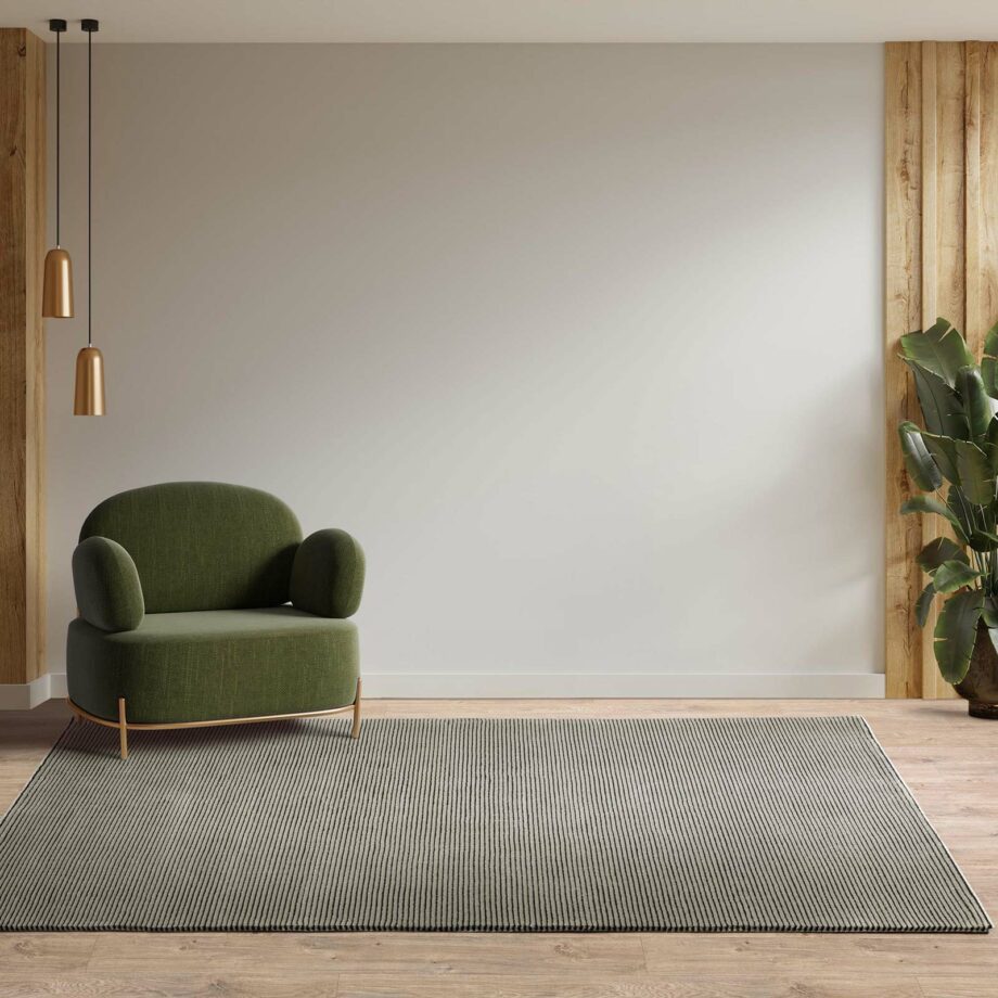 Asiatic rug Kuza Stripe Khaki interior square