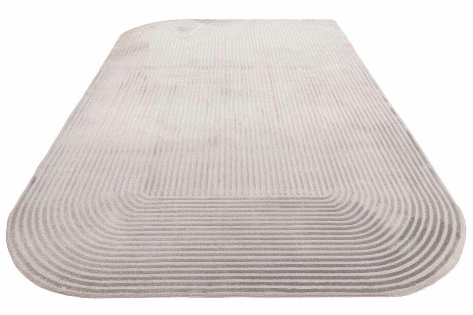 Asiatic rug Kuza shape silver grey 3D