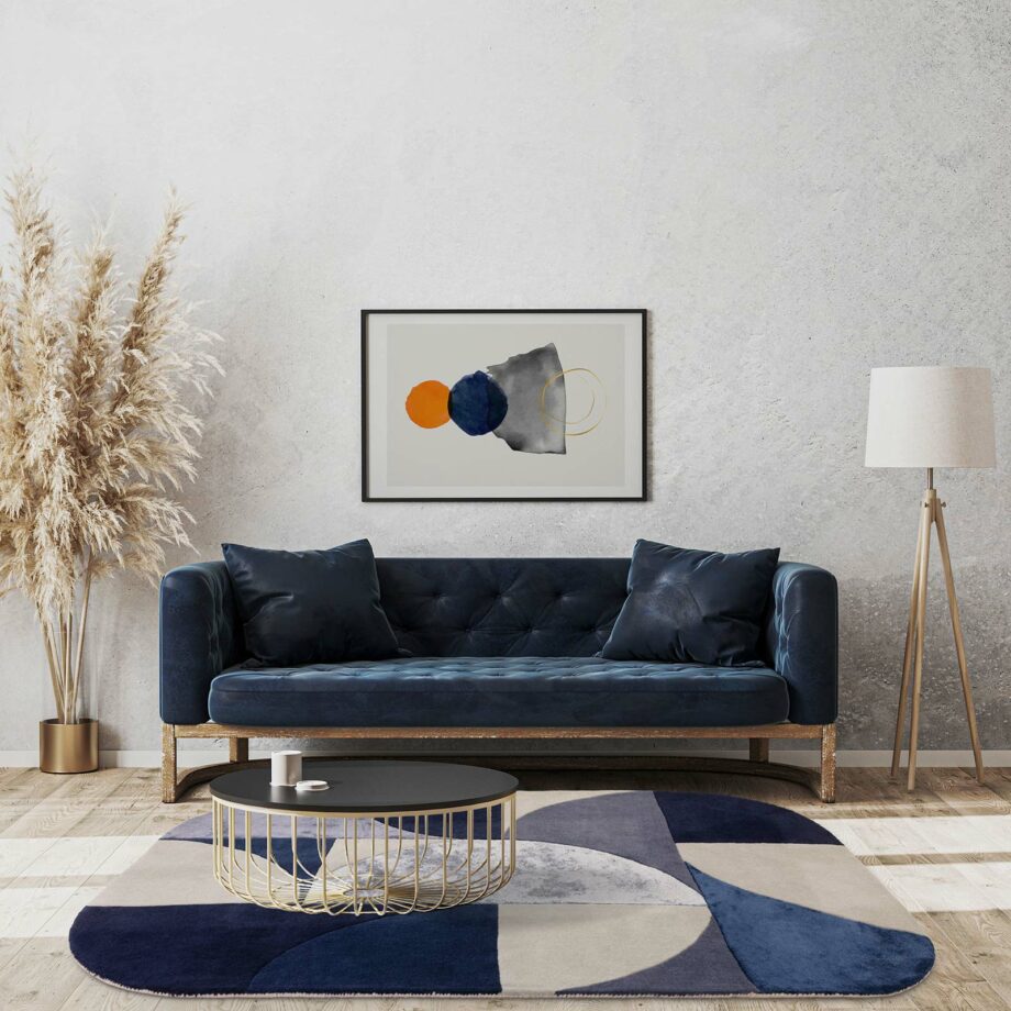 Asiatic rug Matrix 74 Oval Indigo interior