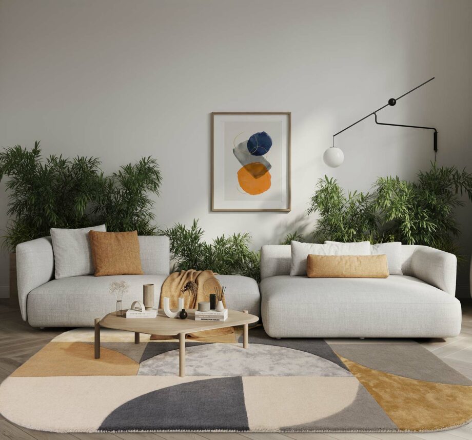 Asiatic rug Matrix 76 Oval Sunset interior