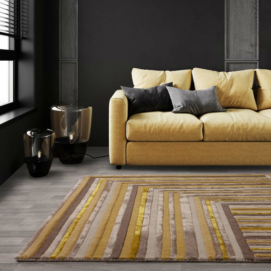 Asiatic rug Matrix 79 Network Gold interior square
