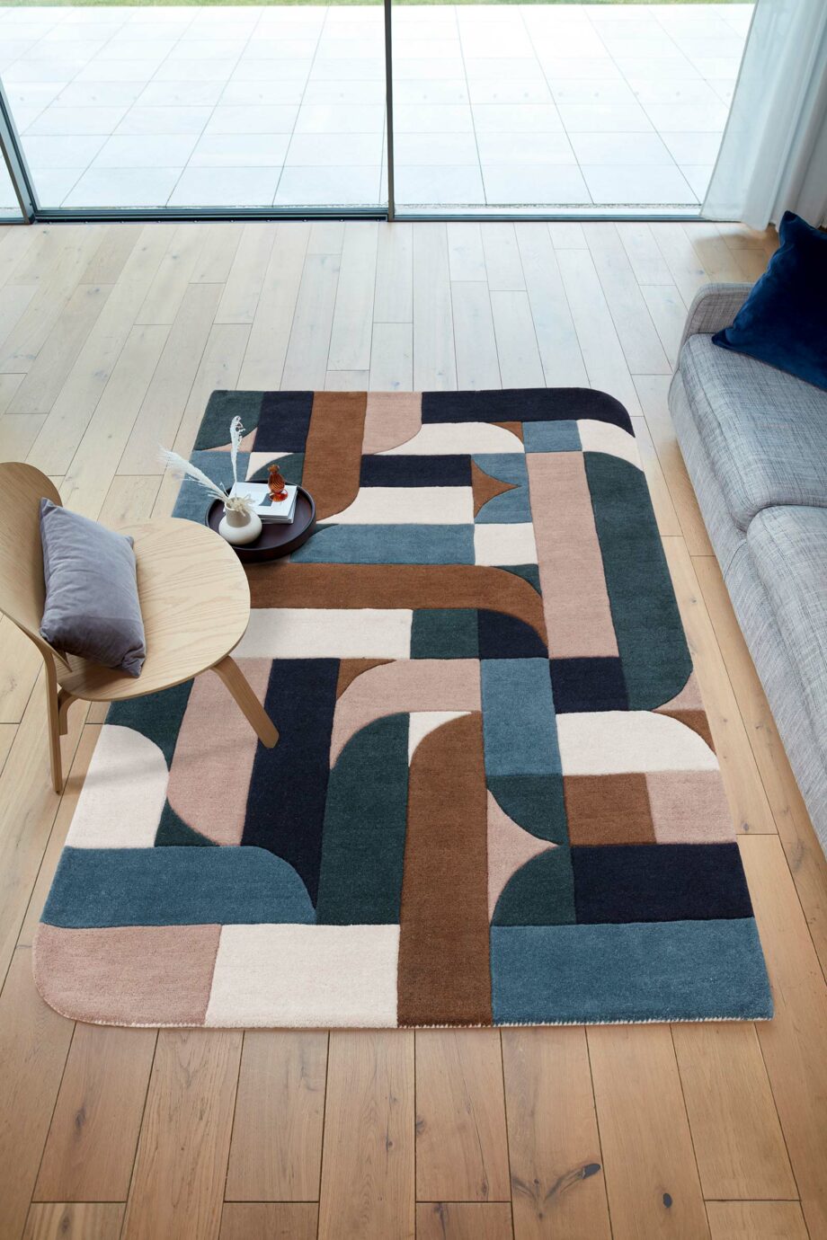 Asiatic rug Matrix 89 Klotski Teal interior