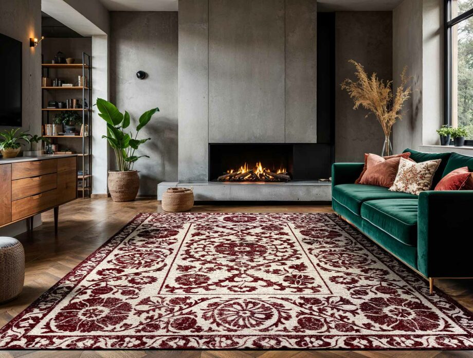 Louis De Poortere rug Antiquarian Suzani 9734 Zephyr Ambiance