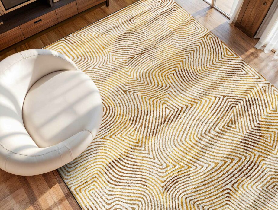 Louis De Poortere rug Meditation Coral 9799 Coral Yellow Hippy Ambiance1
