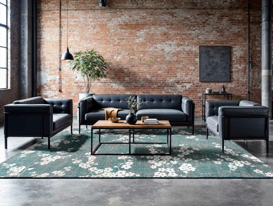 Louis De Poortere rug Sakura 9850 Sakura Lake Blue Ambiance