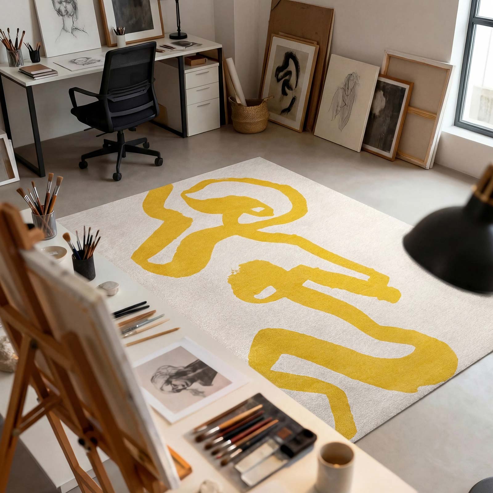 Louis De Poortere rug Craft 2084 Ribbon Pure Yellow interior